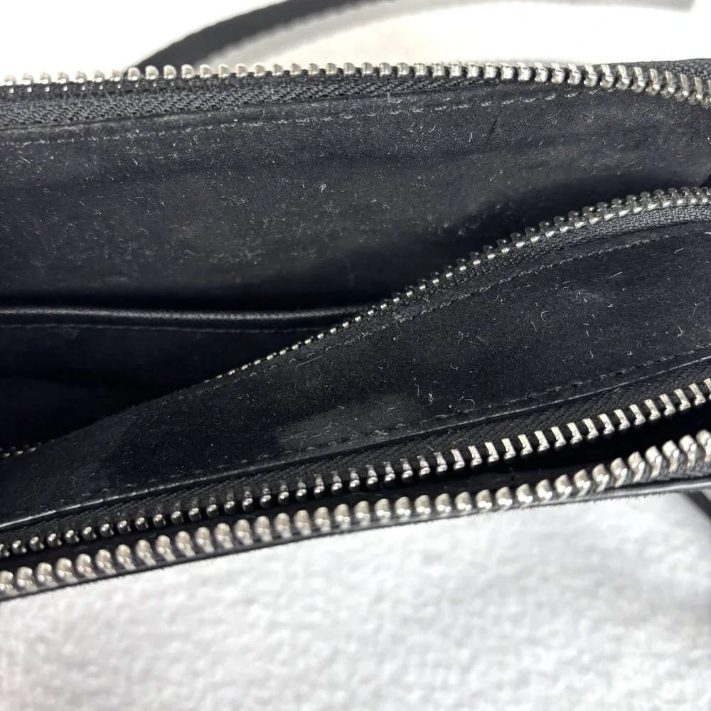 Botkier NY Camera Crossbody Black Leather Suede Bag Purse White Black Gray Strap